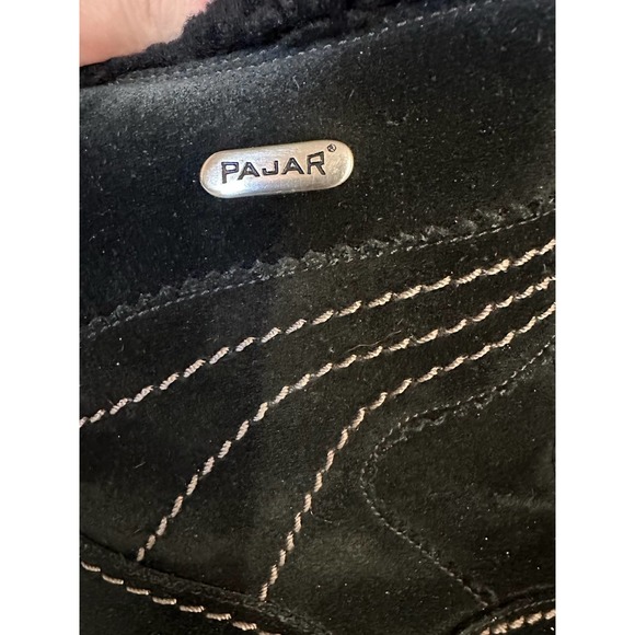 Pajar Black Suede Fur Trimmed Fleece Lined Boots Size 10 - Picture 7 of 9